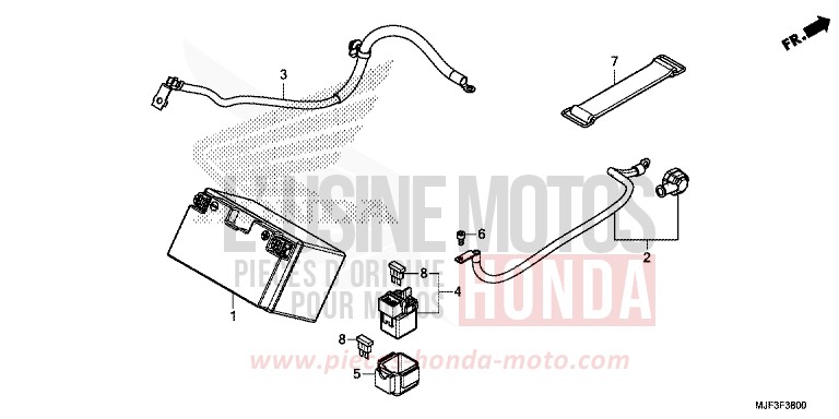 BATTERIE von CTX700 ABS PEARL FADELESS WHITE (NH341) von 2014